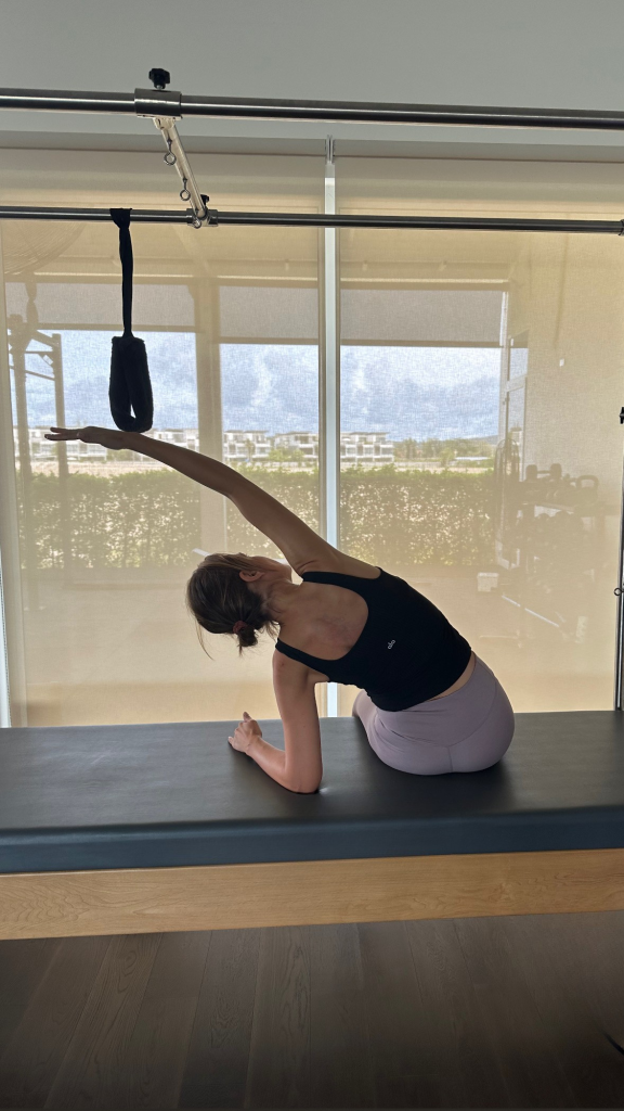 Jorden Pilates Phuket First Pilates Boutique in BangTao, Phuket, Thailand Student Using Pilates Aparatus